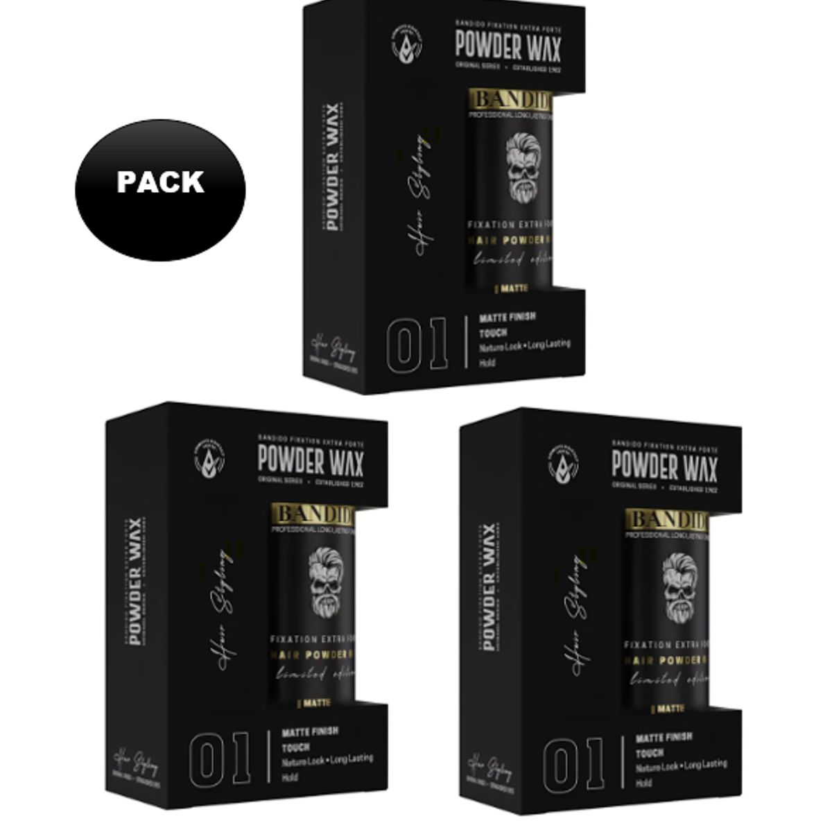 GENERICO - Pack 3 Bandido Polvo Texturizador Extra Volumen Matte 32gr