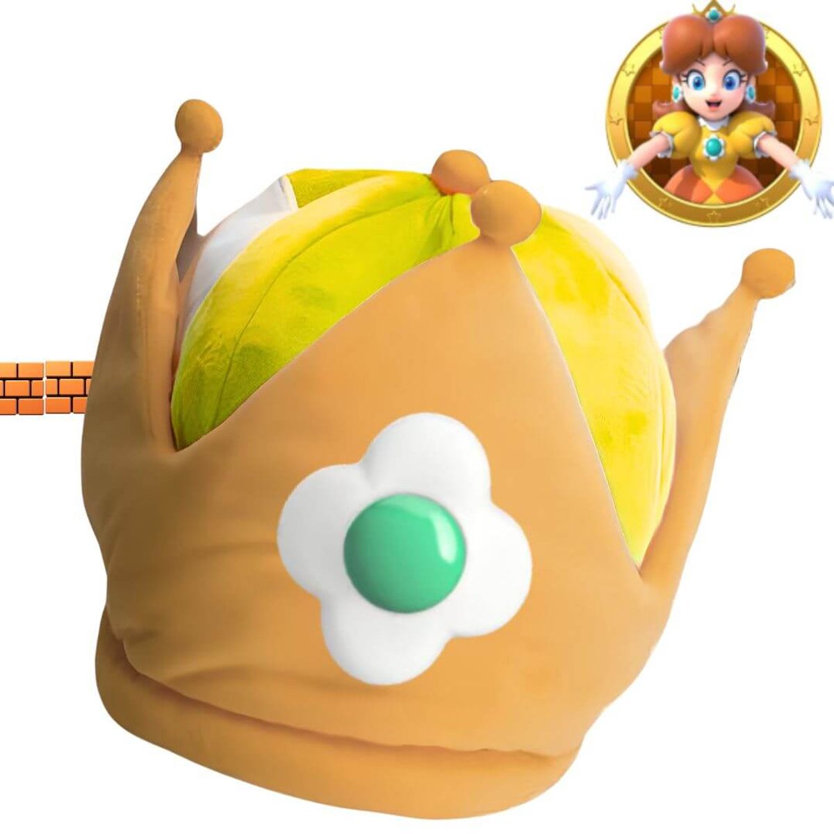 GENERICO - Gorro Princesa Daisy Peluche Peach - Niños y Adutlos
