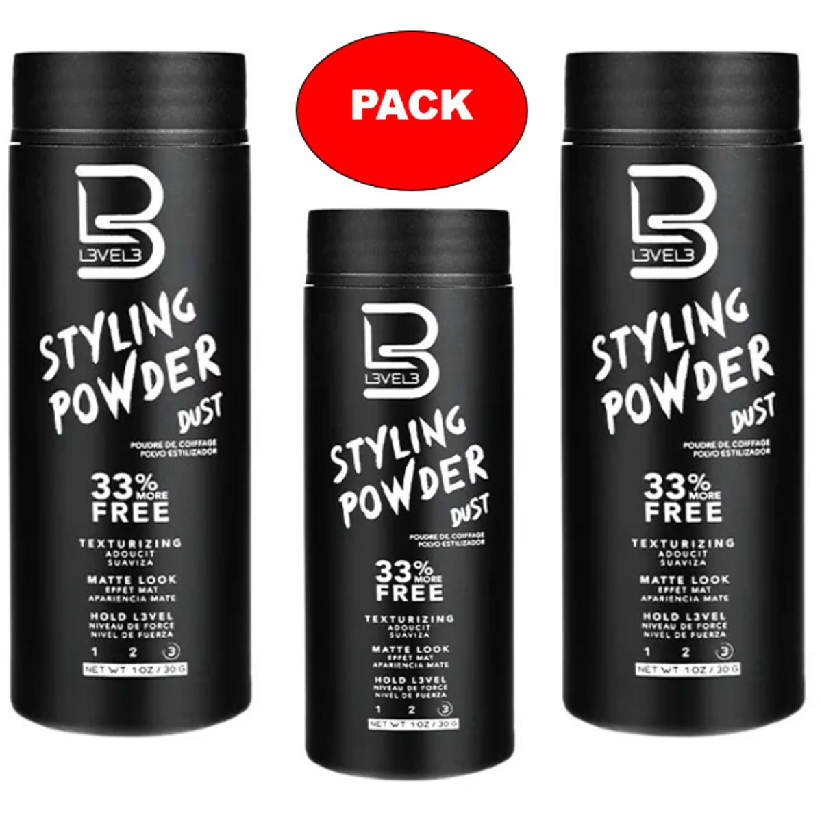 GENERICO - L3VEL 3 Pack Polvo Texturizador Para Cabello Styling Powder 30gr