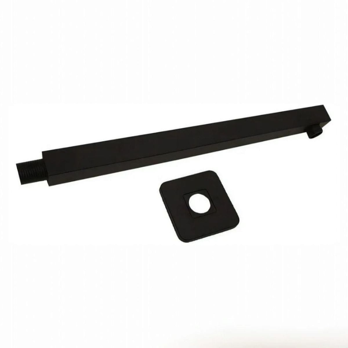 APACHE - Brazo de Ducha Cuadrado de Acero Inoxidable SS201 Negro Mate de 50cm