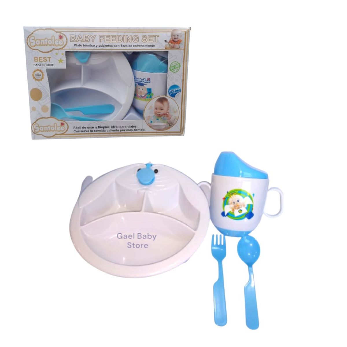 GENERICO - SET DE ALIMENTACIÓN TÉRMICO CON VENTOSA COLOR CELESTE