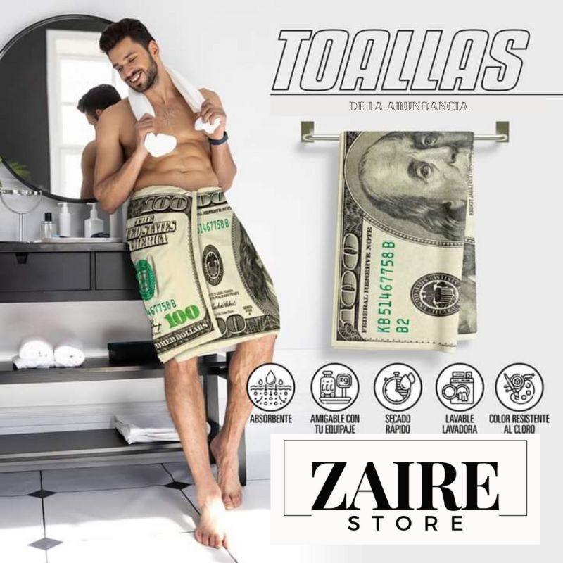 GENERICO - 2 Toallas Dólar 160cm * 70cm para Viajes - Diseño Exclusivo