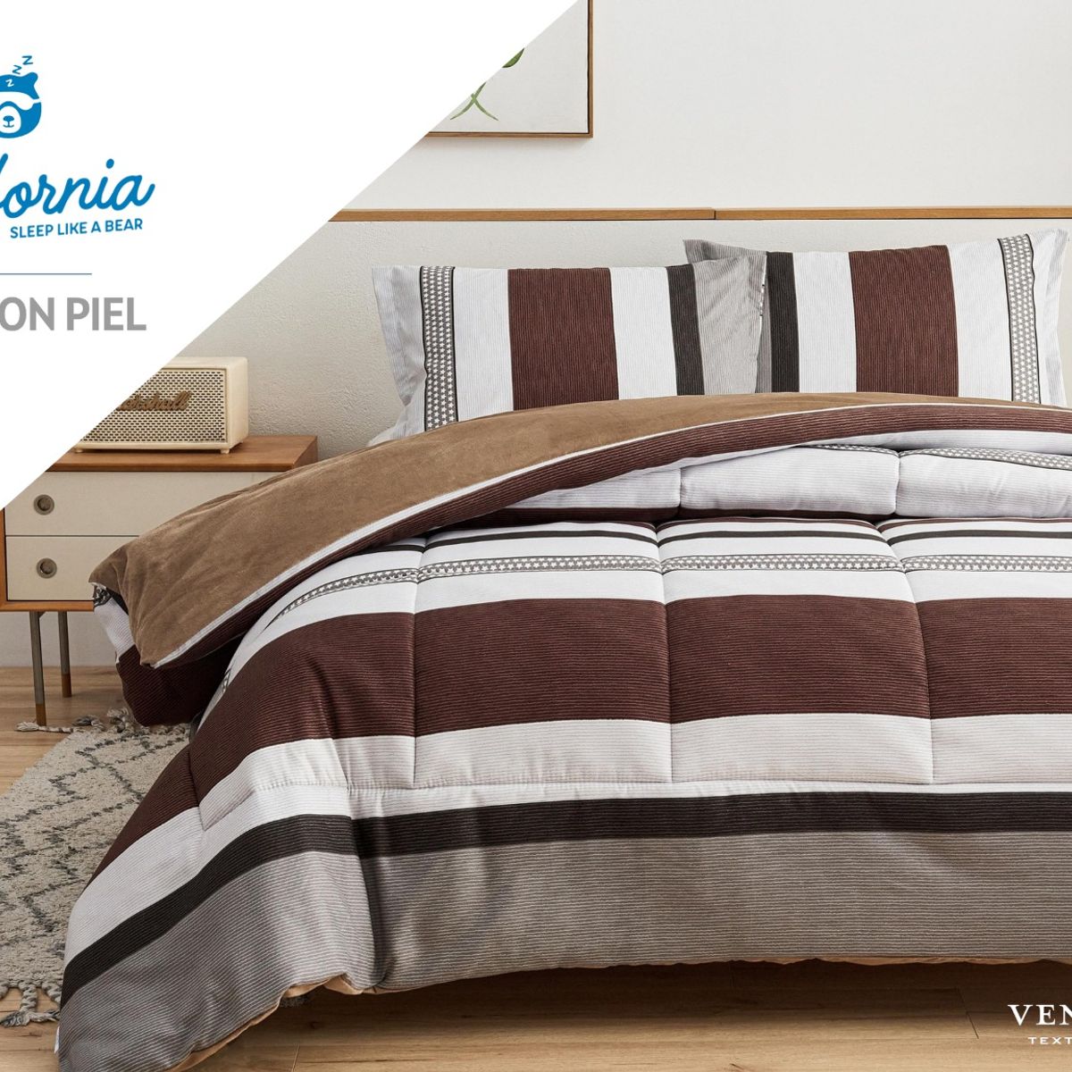 VENEZIA - Set de Edredón 2 Pz Invierno 5 piezas SKIN + Set Sabanas