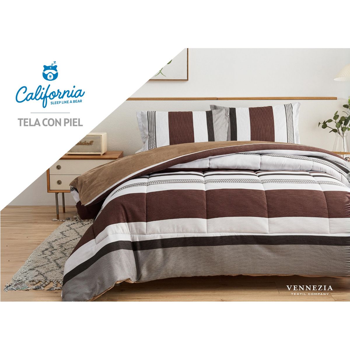 VENEZIA - Set de Edredón 2 Pz Invierno 5 piezas SKIN + Set Sabanas