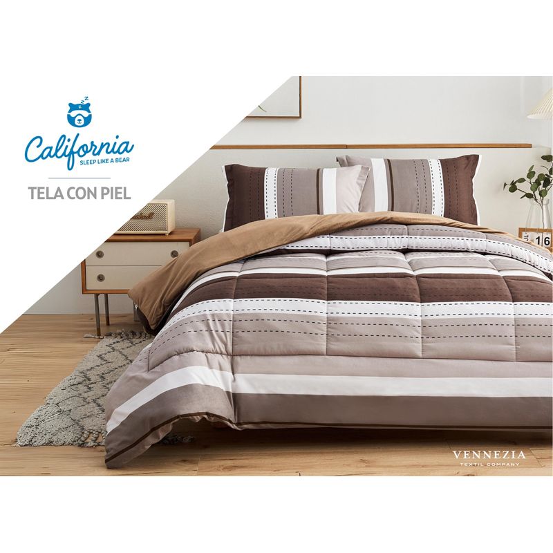 VENEZIA - Set de Edredón 2 Pz Invierno 5 piezas SKIN + Set Sabanas 100% Calidad