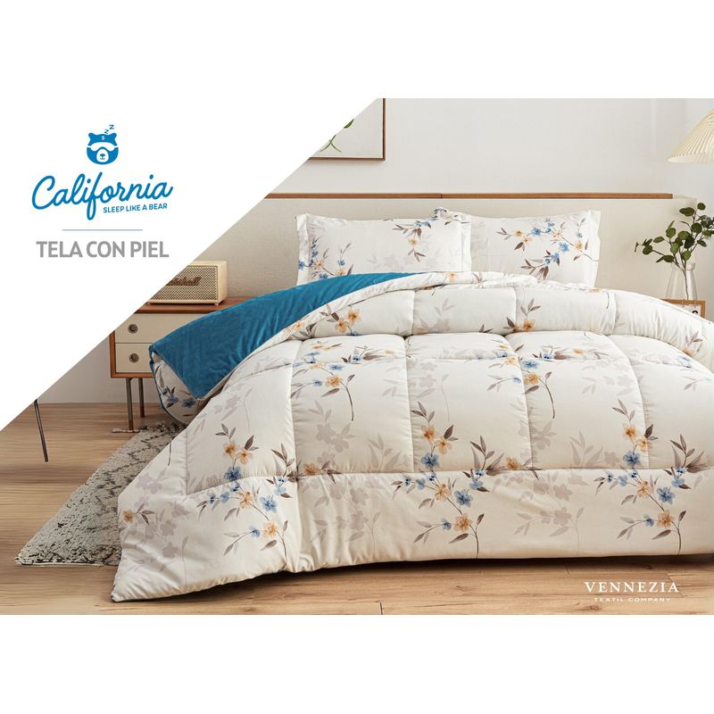 VENEZIA - Set de Edredón 2 Pz Invierno 5 piezas SKIN + Set Sabanas 100% Calidad