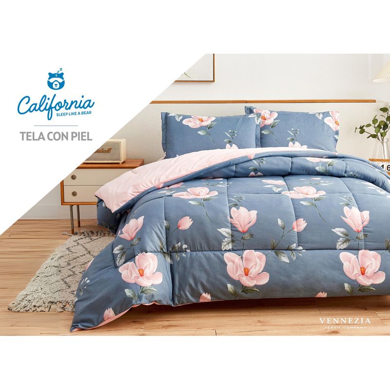 VENEZIA - Set de Edredón 2 Pz Invierno 5 piezas SKIN + Set Sabanas 100% Calidad