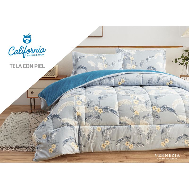 VENEZIA - Set de Edredón 2 Pz Invierno 5 piezas SKIN + Set Sabanas 100% Calidad