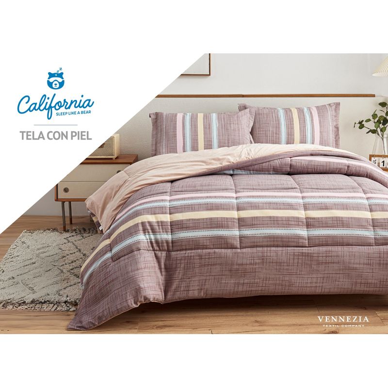 VENEZIA - Set de Edredón 2 Pz Invierno 5 piezas SKIN + Set Sabanas 100% Calidad