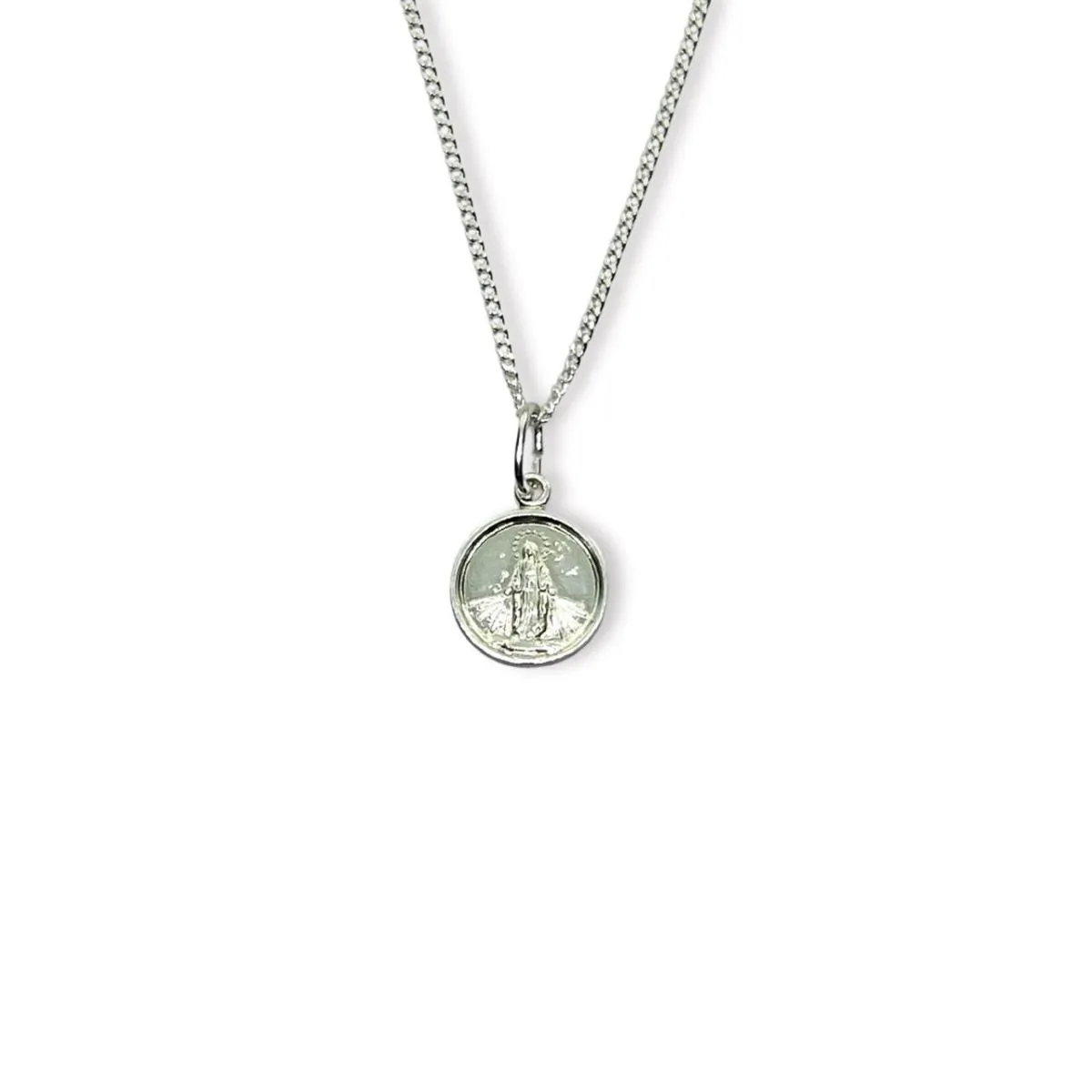 SANTORAL - Dije Medalla Milagrosa 10mm y Cadena 40cm - Plata