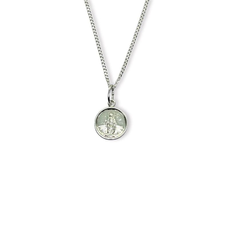 SANTORAL - Dije Medalla Milagrosa 10mm y Cadena 40cm - Plata