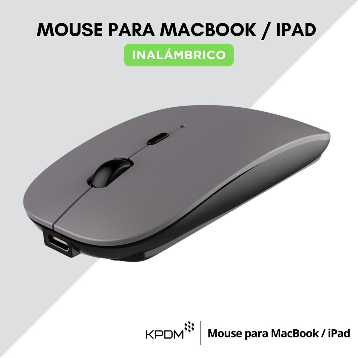 GENERICO - Mouse inalámbrico para Macbook  iPad - Recargable - Gris espacial