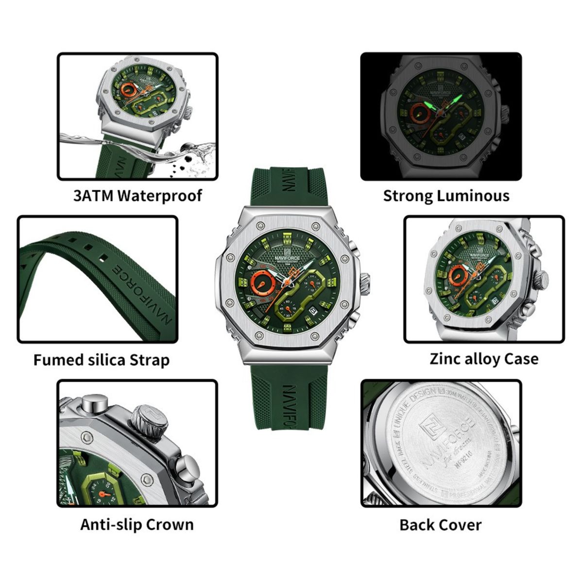 NAVIFORCE - RELOJ ANALOGICO HOMBRE NF8035G NAVIFORCE VERDE CASUAL 1030894
