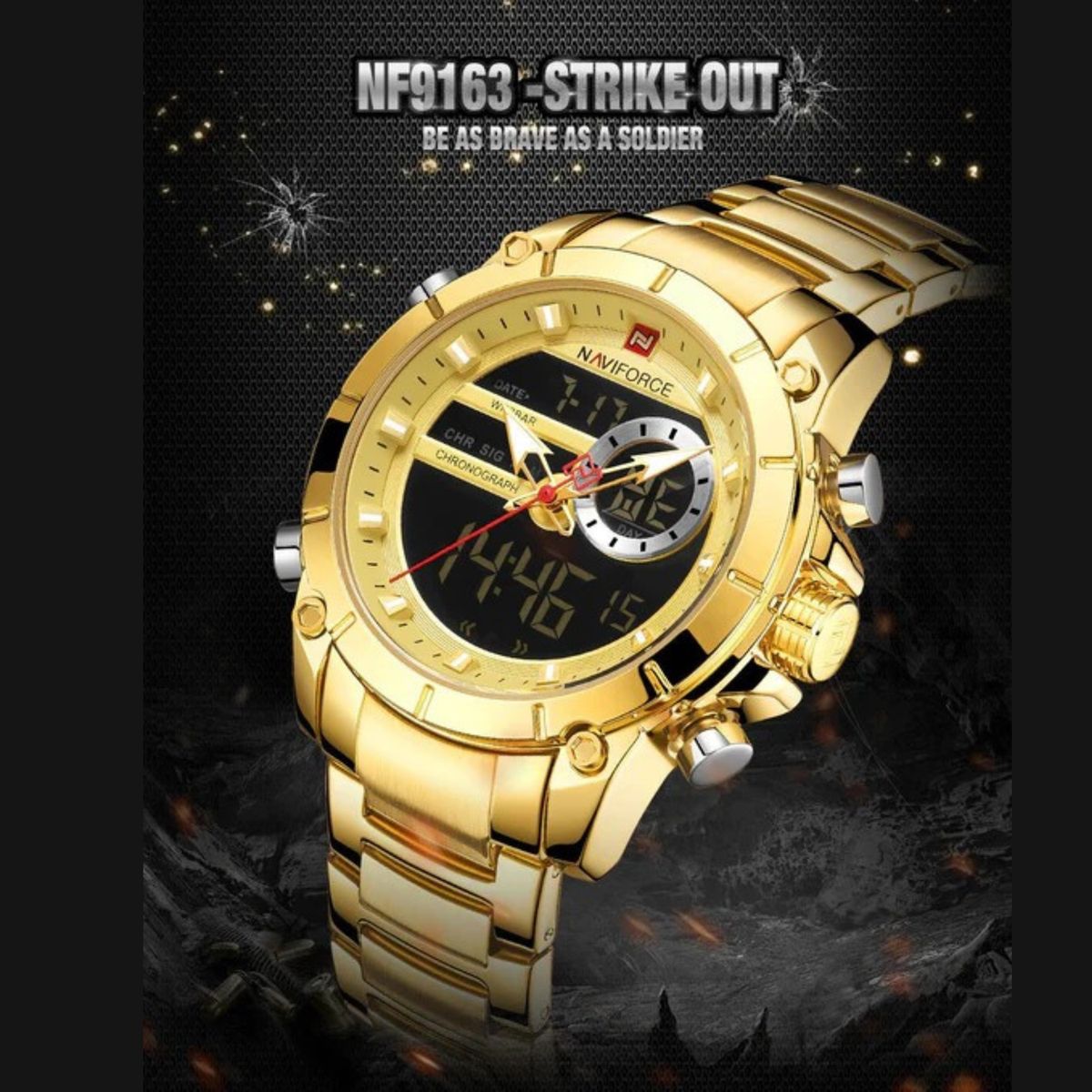 NAVIFORCE - RELOJ ANALOGICO-DIGITAL HOMBRE NF9163 NAVIFORCE DORADO CLASICO 1030938