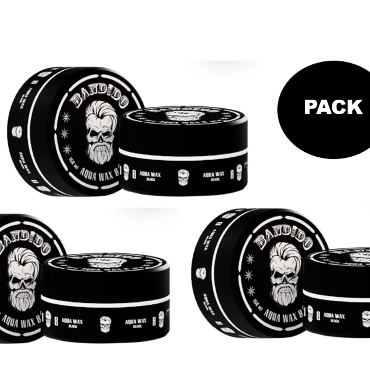 GENERICO - Bandido Pack  Cera para el Cabello NO8 Negro Fijación Extrema 150ml