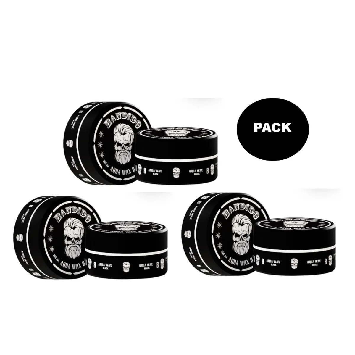 GENERICO - Bandido Pack  Cera para el Cabello NO8 Negro Fijación Extrema 150ml