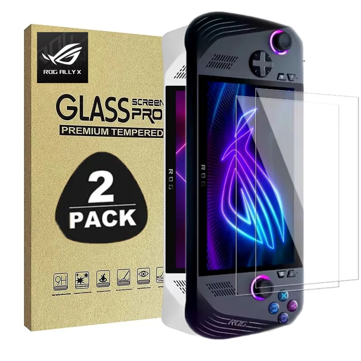 GENERICO - 02 MICAS + Protector Funda de Silicona Case Para Asus Rog Ally X