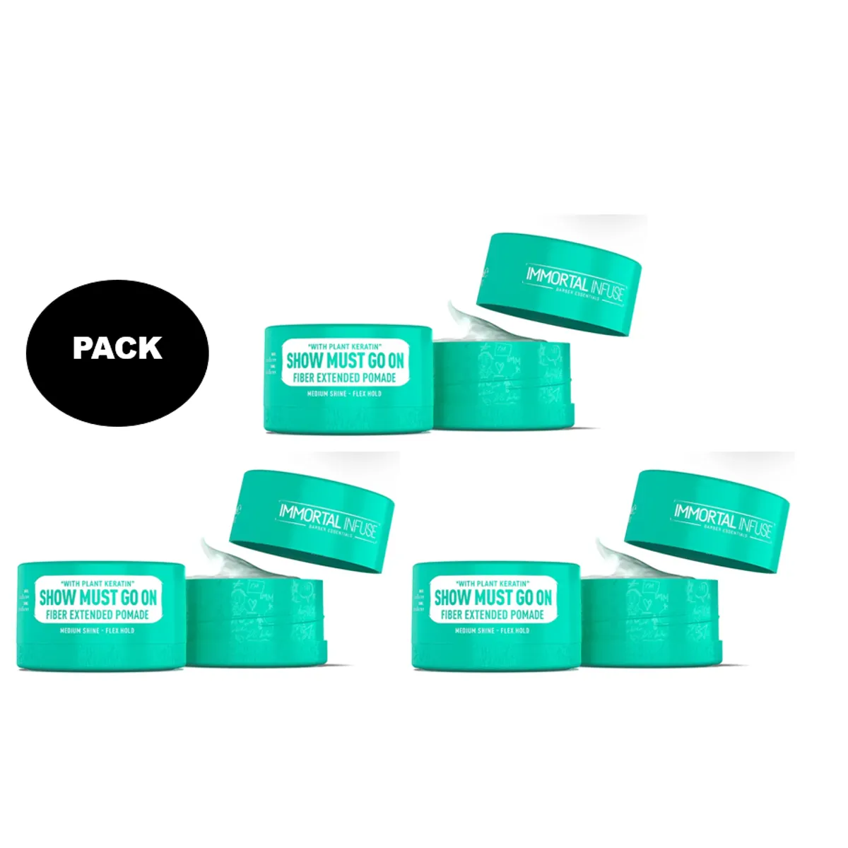 GENERICO - Pack Immortal Infuse Fibra Mate  SHOW MUST GO ON 150ml