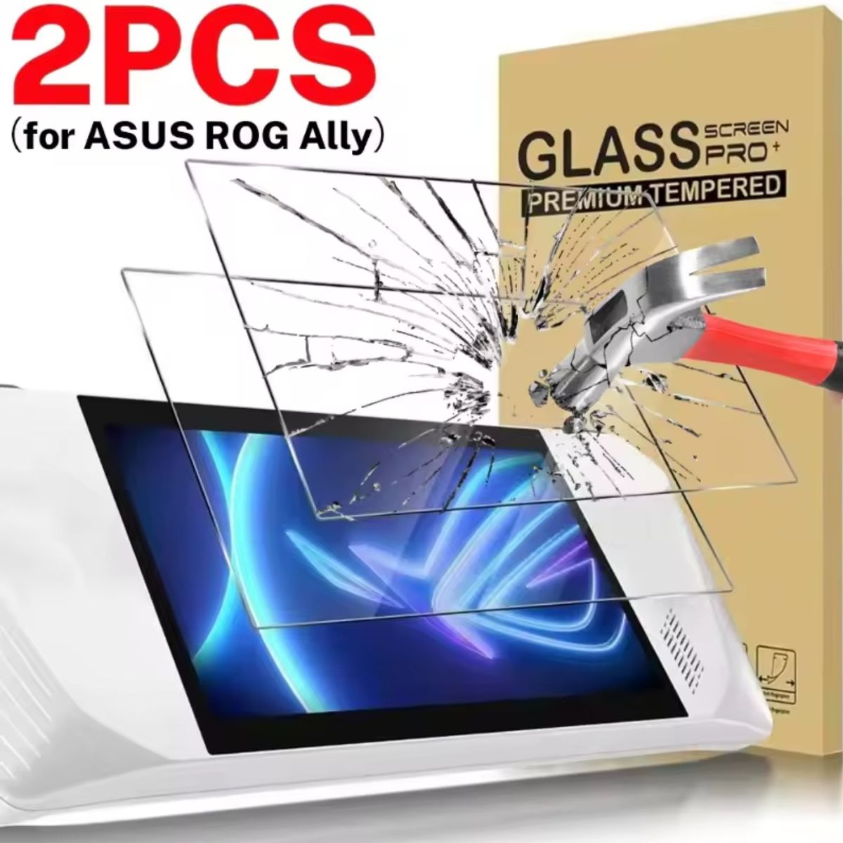 GENERICO - 02 MICAS + Protector Funda Estuche Para Asus Rog Ally Tpu - Negro