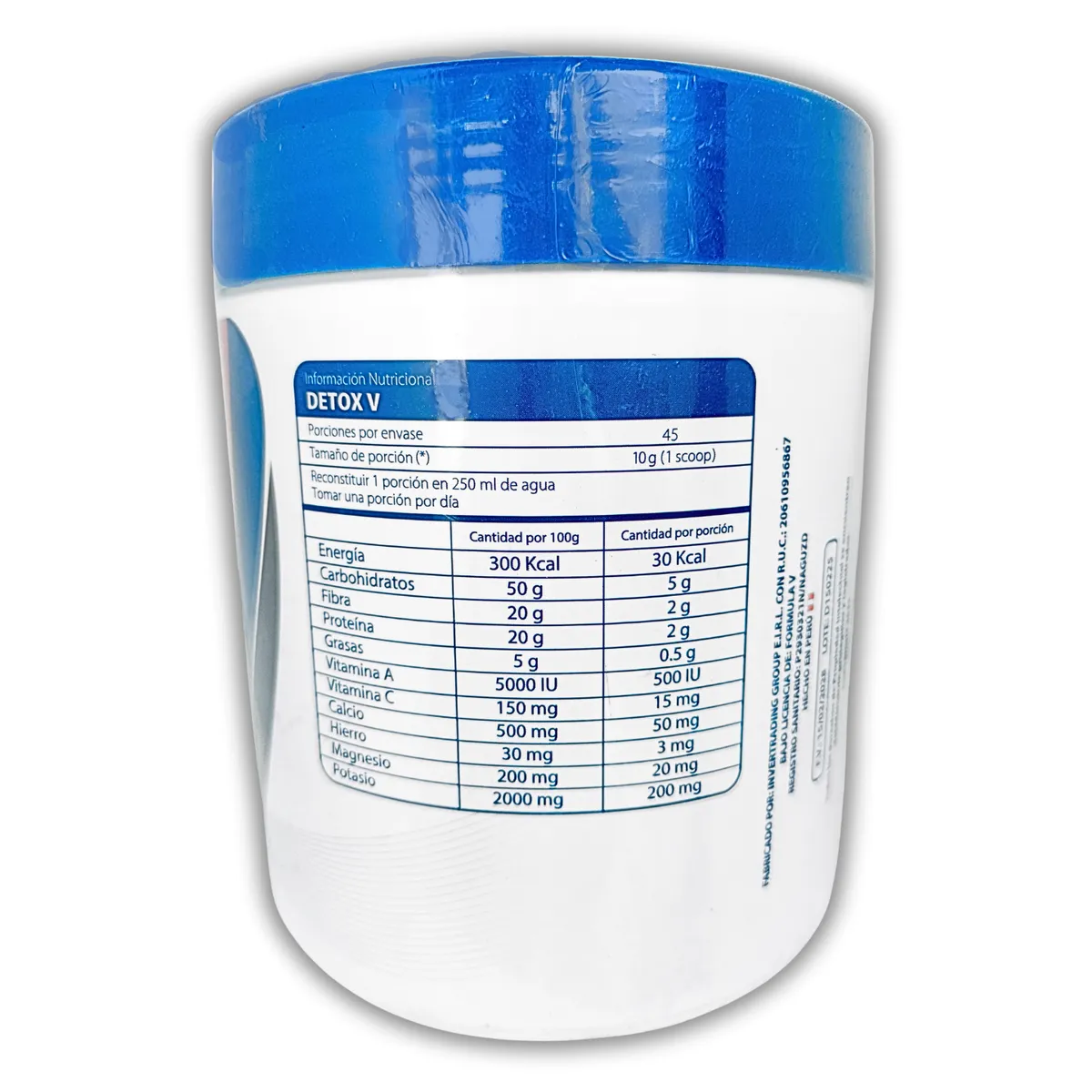 GENERICO - DETOX DESINTOXICANTE EN POLVO PARA ADULTO 450 GRAMOS FORMULA V