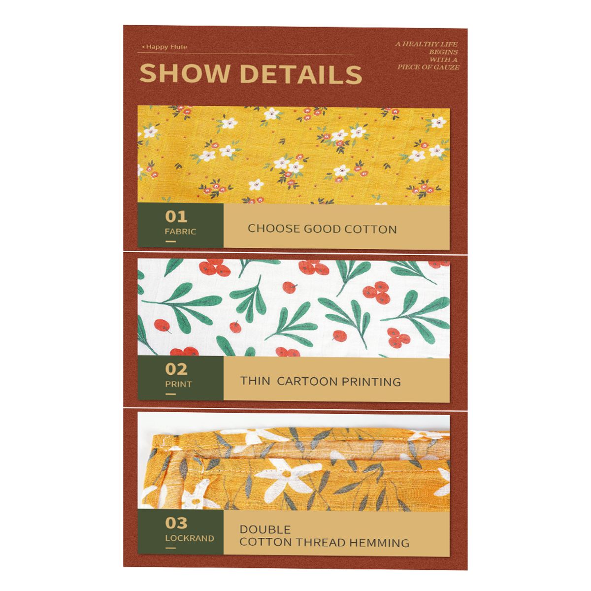 GENERICO - Manta Muselina para Bebé 100% Algodón Pack x  3 Unidades