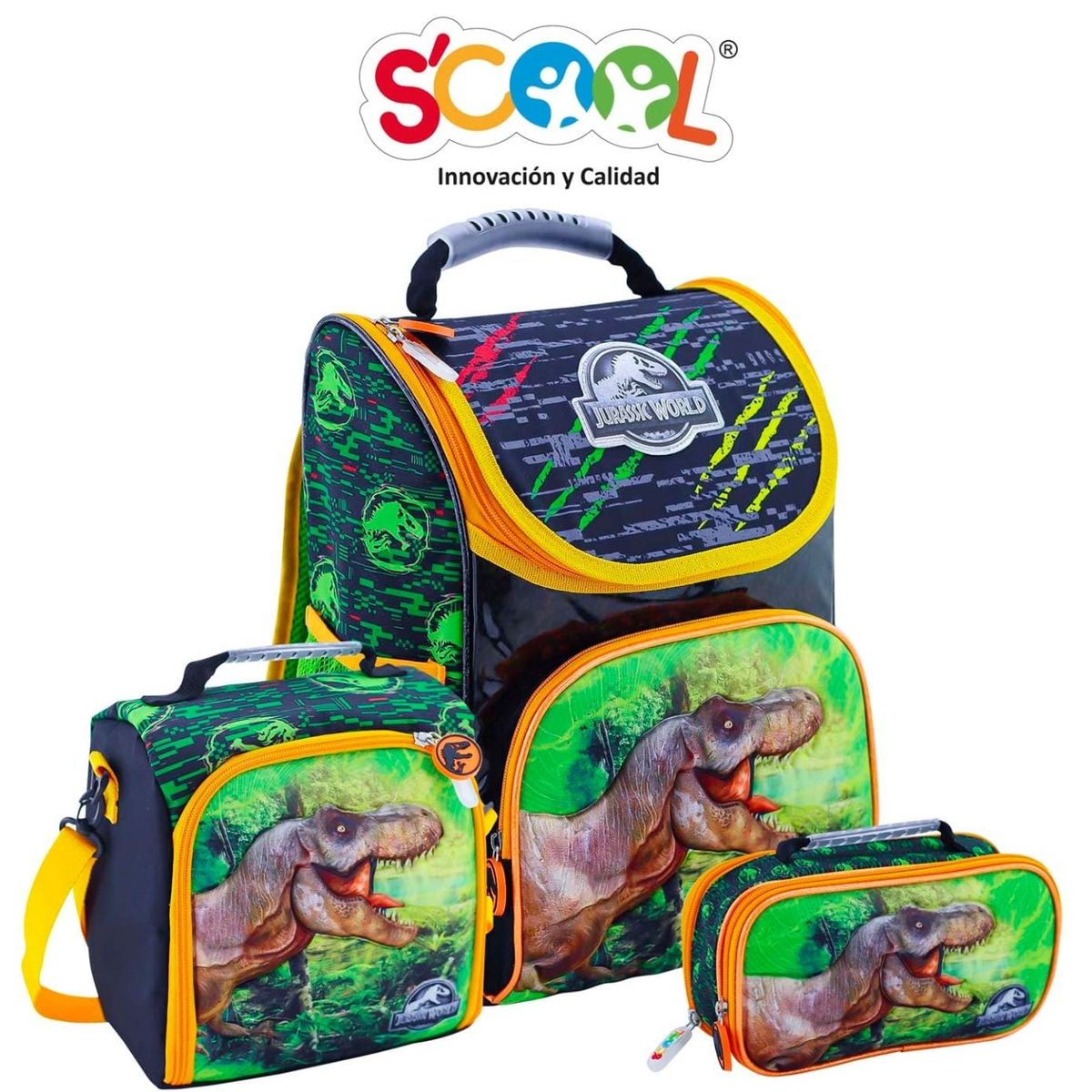 JURASSIC WORLD - SET MOCHILA PICK SCOOL MAGIC PILLOW JURASSIC WORLD OFICIO