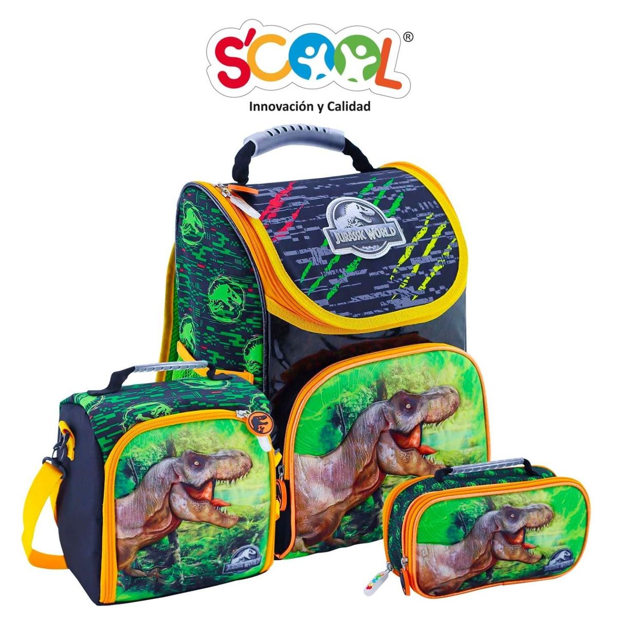 JURASSIC WORLD - SET MOCHILA PICK SCOOL MAGIC PILLOW JURASSIC WORLD OFICIO