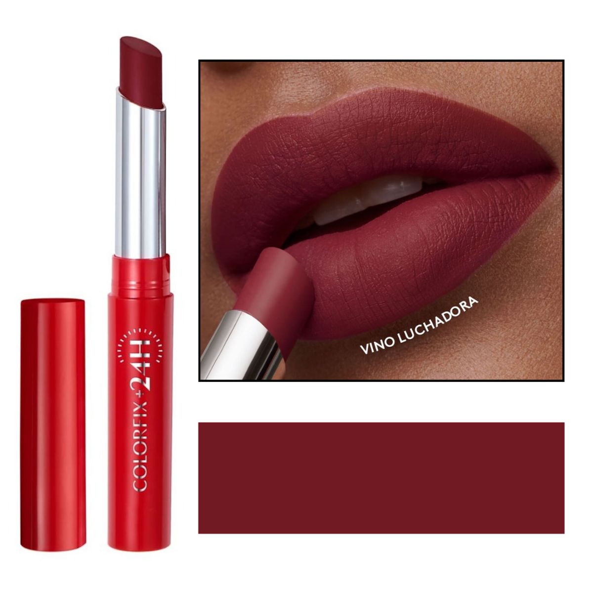 ESIKA - Labial colorfix 24h mate barra ésika vino luchadora