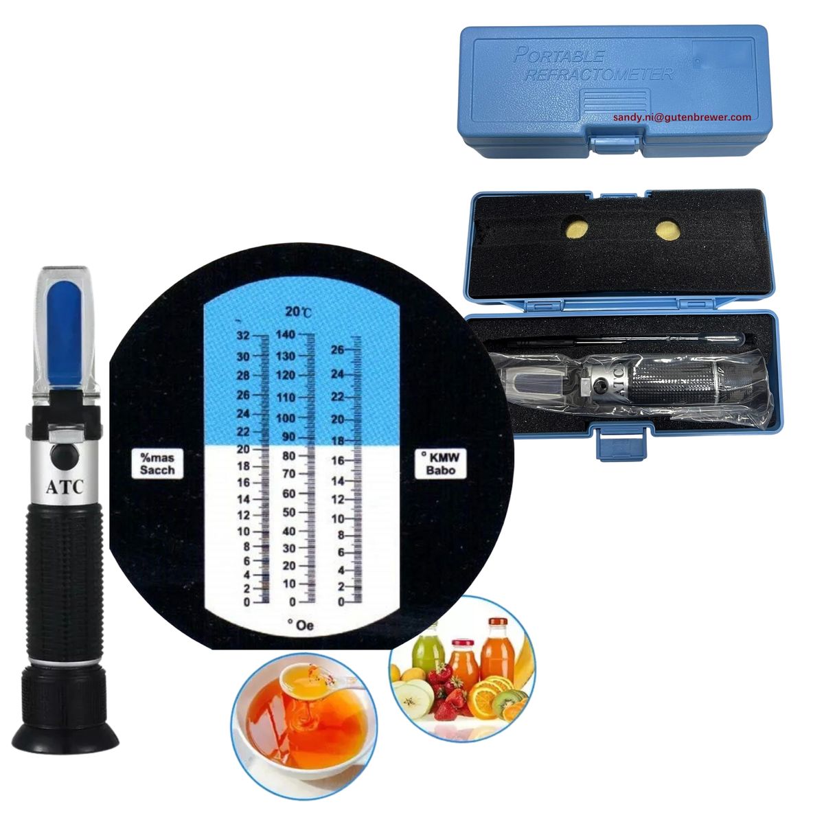 OEM - REFRACTOMETRO 3 ESCALAS- BRIX OE KMW