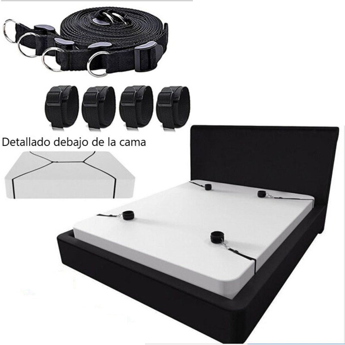 GENERICO - Esposas de pies y manos para amarrar - Bondage