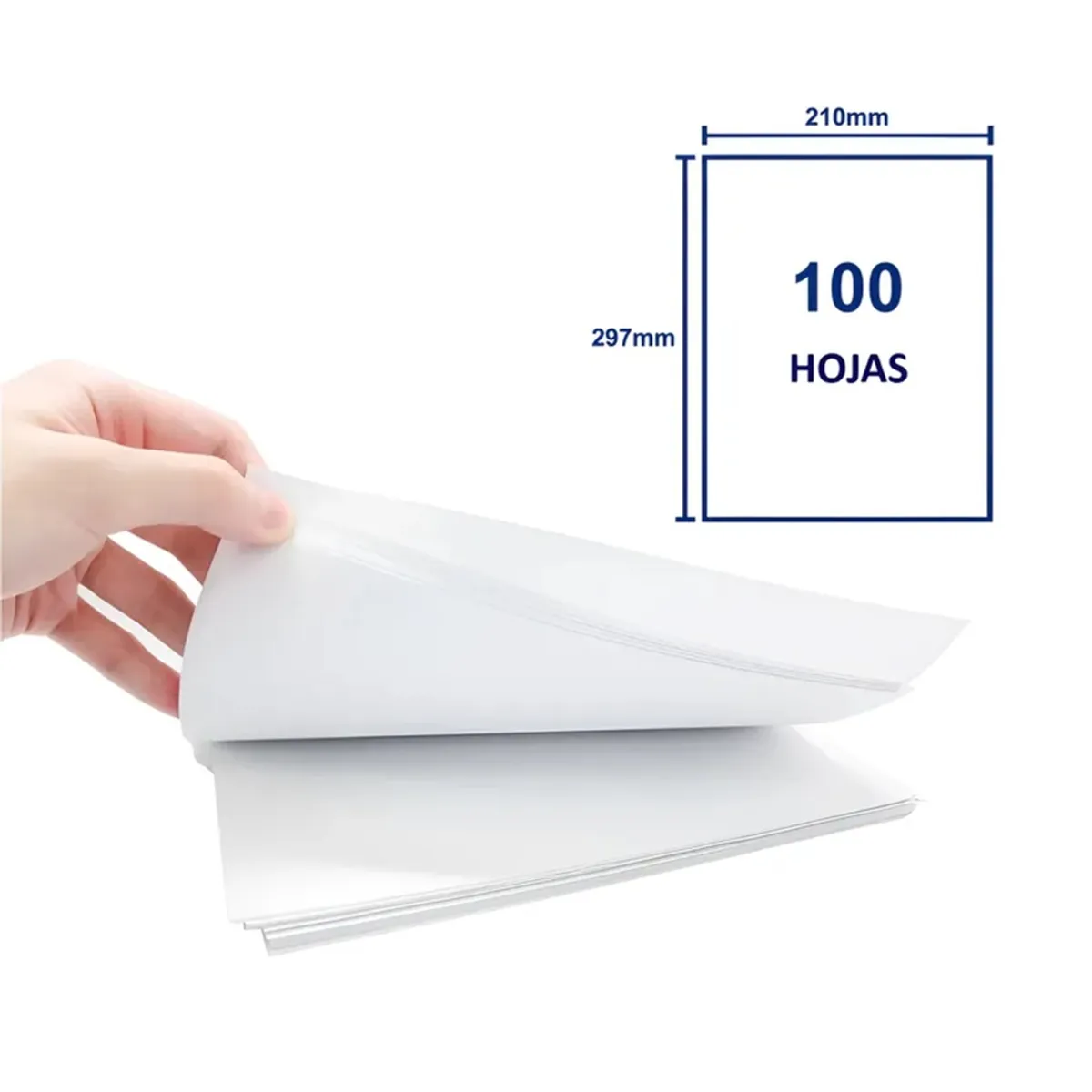 JPSYSTEMS - Paquete de 100 hojas térmicas sueltas 210x297mm A4 blanco