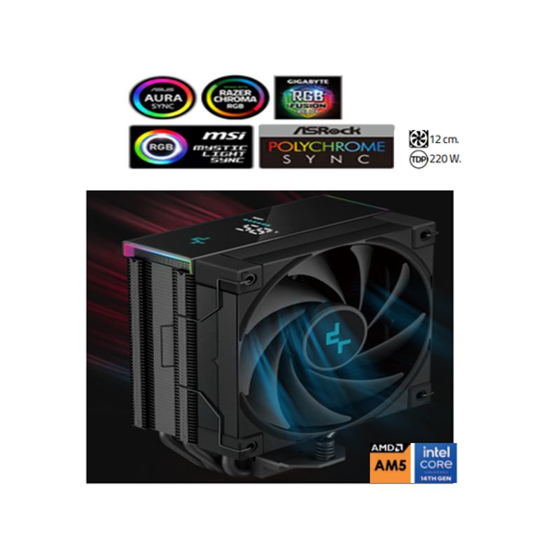 DEEPCOOL - Disipador Por Aire AK400 DIGITAL 12 cm. 220 W •ALTURA: 156mm DEEPCOOL