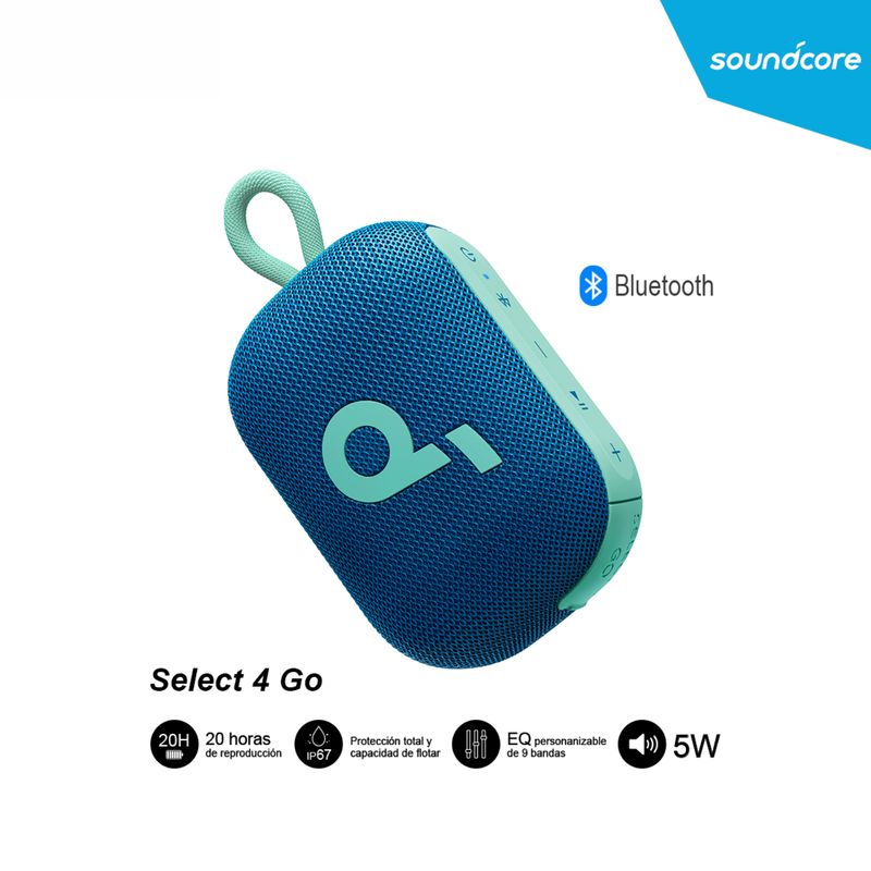 SOUNDCORE - PARLANTE SOUNDCORE SELECT 4 GO Bluetooth IP67 5W RMS 20h Blue