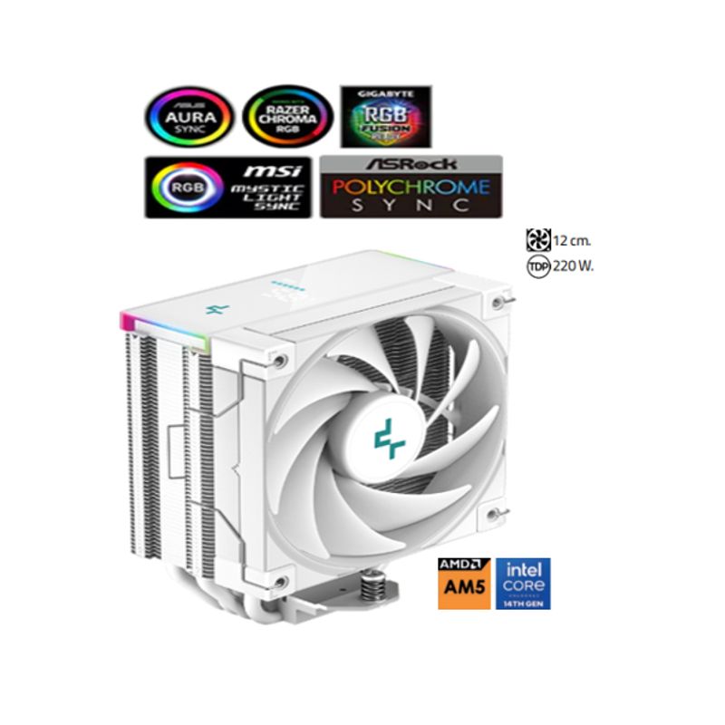 DEEPCOOL - Disipador Por Aire AK400 DIGITAL WH 12 cm. 220 W DEEPCOOL