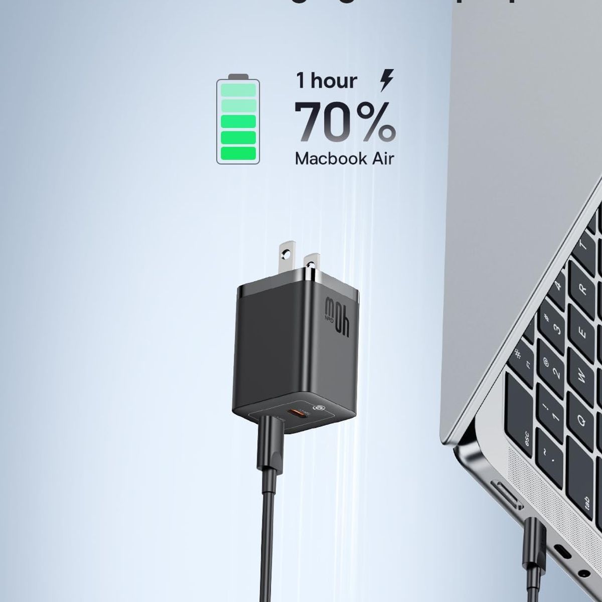 BASEUS - Cargador Rápido OS-Baseus GaN5 Pro C+C 40W US Negro