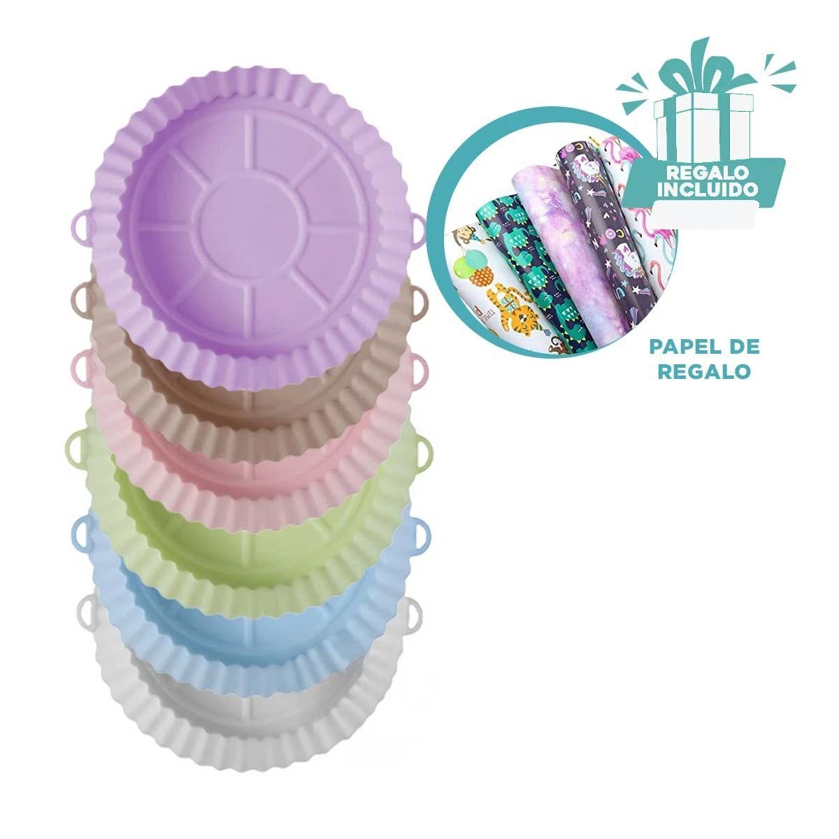 GENERICO - Molde Practico para Freir de 6pza Y+Papel de Regalo