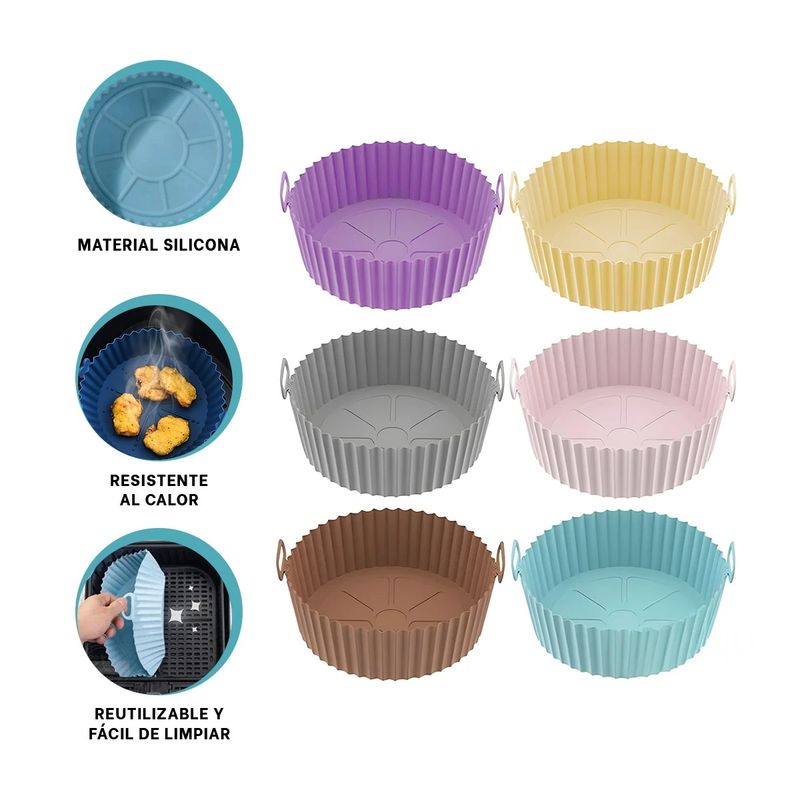 GENERICO - Pack4 Cesta para Airfryer de 2pza Y+Papel de Regalo