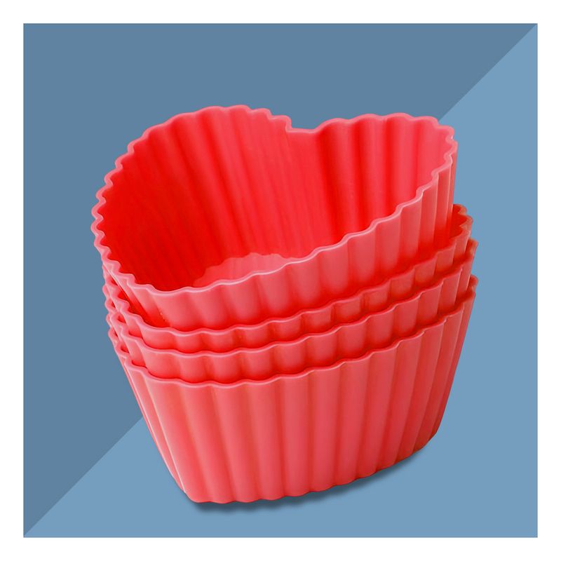 GENERICO - Pack4 Envase para Horno en 7x32cm Rojo Y+Ligas de Regalo