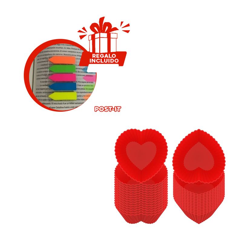 GENERICO - Pack6 Molde para Reposteria Rojo Y+Banderitas Adhesivas