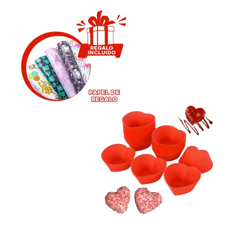 GENERICO - Pack12 Recipiente para Horno Rojo Y+Papel de Regalo