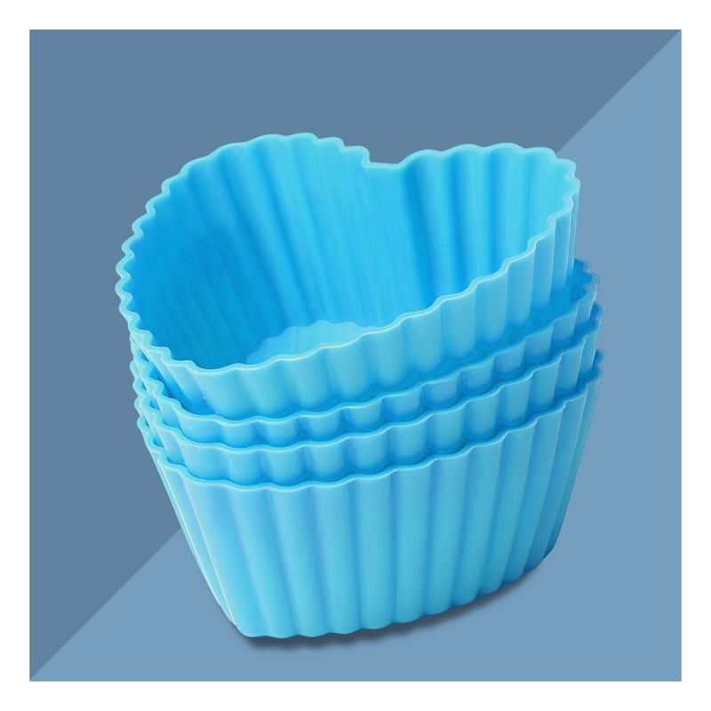 GENERICO - Pack4 Envase para Horno en 7x32cm Celeste Y+Ligas de Regalo