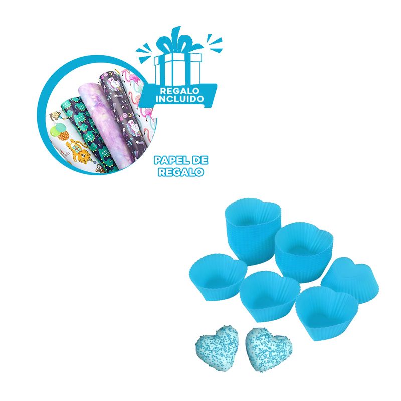 GENERICO - Pack12 Recipiente para Horno Celeste Y+Papel de Regalo