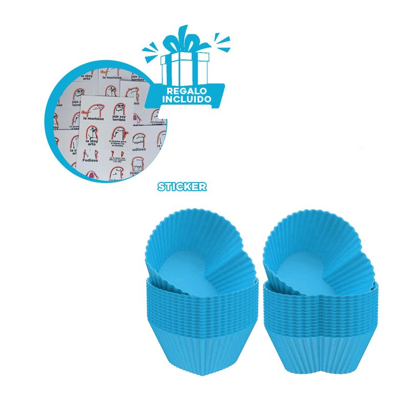GENERICO - Pack12 Recipiente de Horno 7x32cm Celeste Y+Regalo Stickers