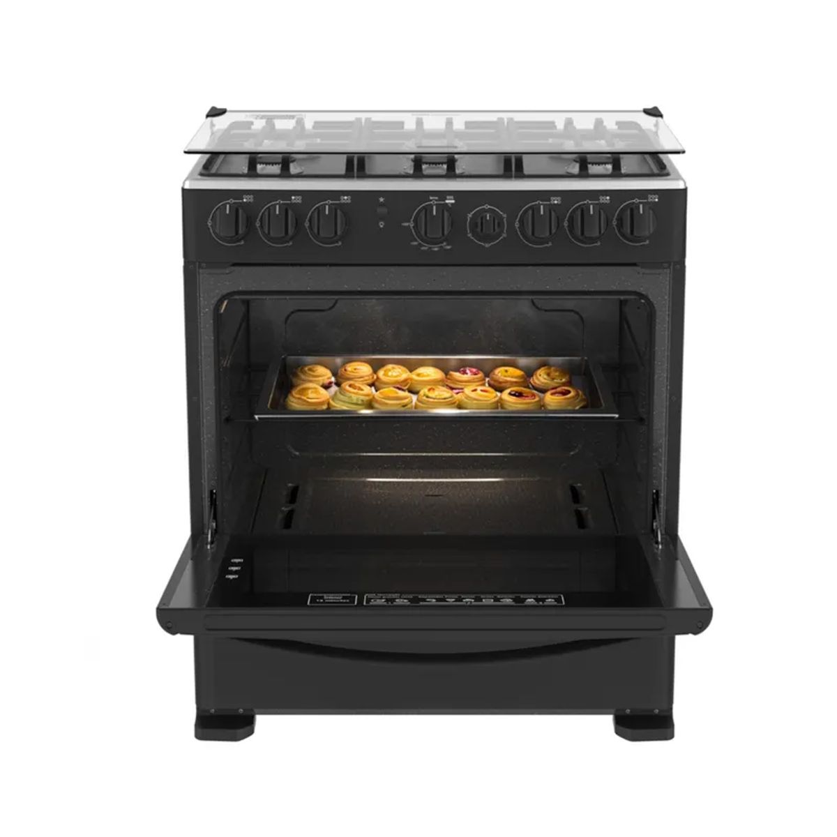 MABE - Cocina a Gas 76Cm 6 Hornillas Negro CMP3020FN1
