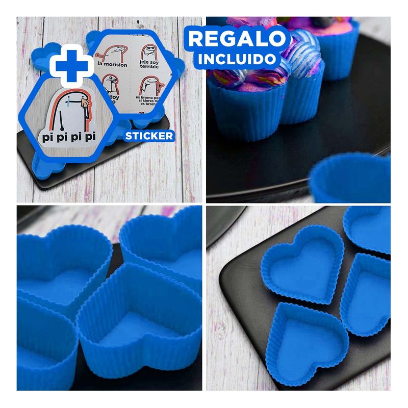 GENERICO - Pack12 Recipiente de Horno 7x32cm Azul Y+Regalo Stickers