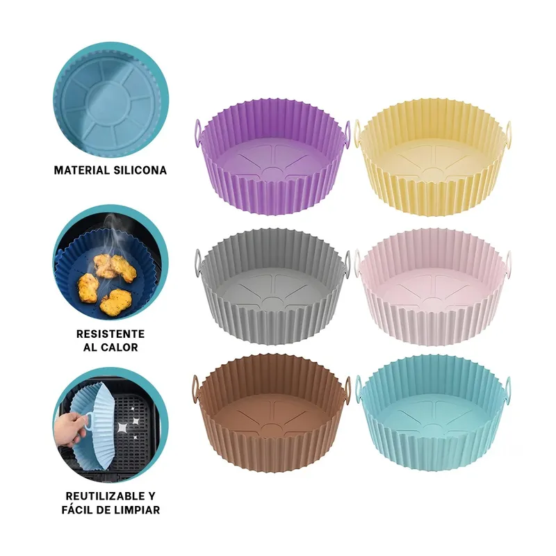 GENERICO - Pack4 Cesta para Airfryer de 2pza Y+Papel de Regalo