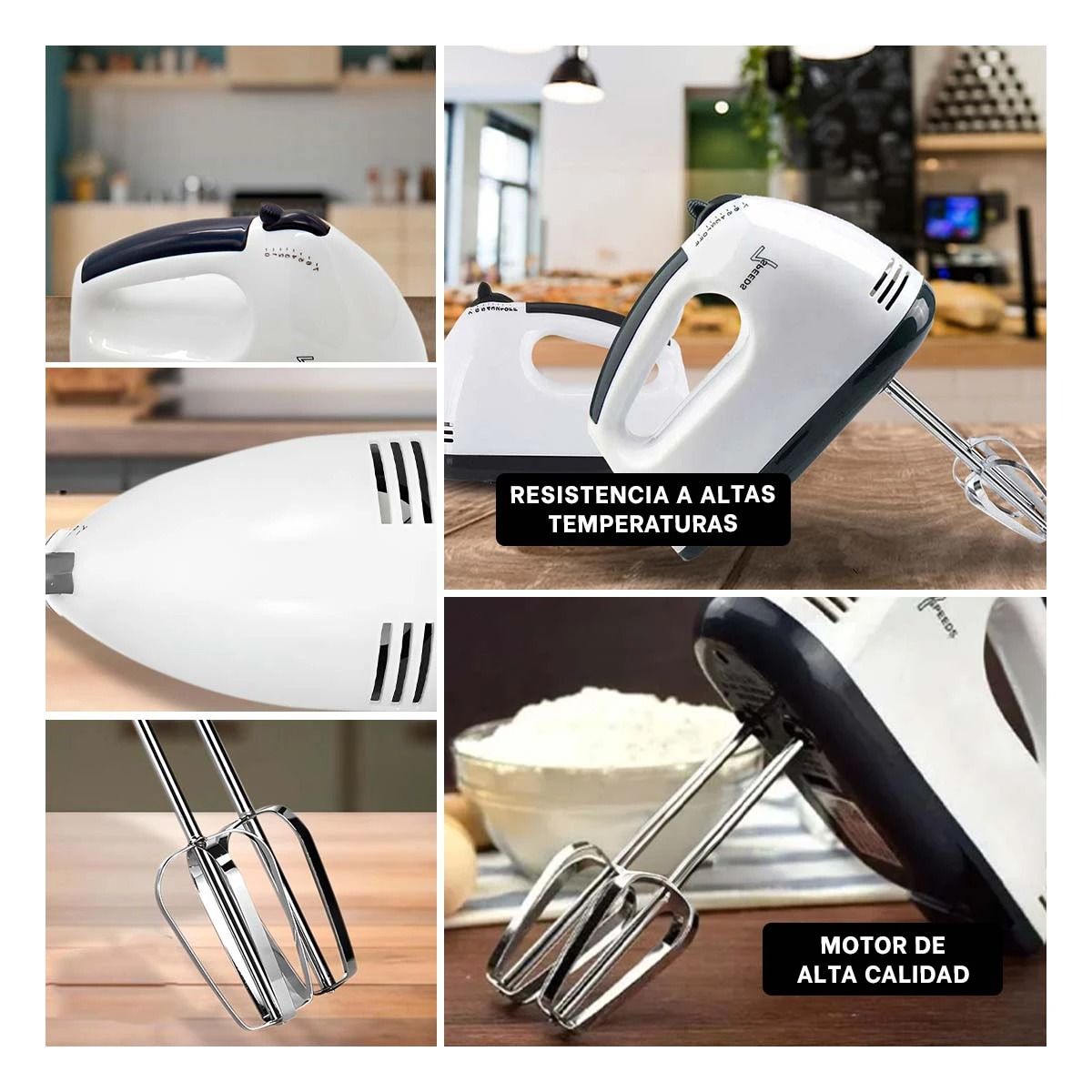 GENERICO - Pack4 Batidora Manual para Postres Blanco Y+Regalo Stickers