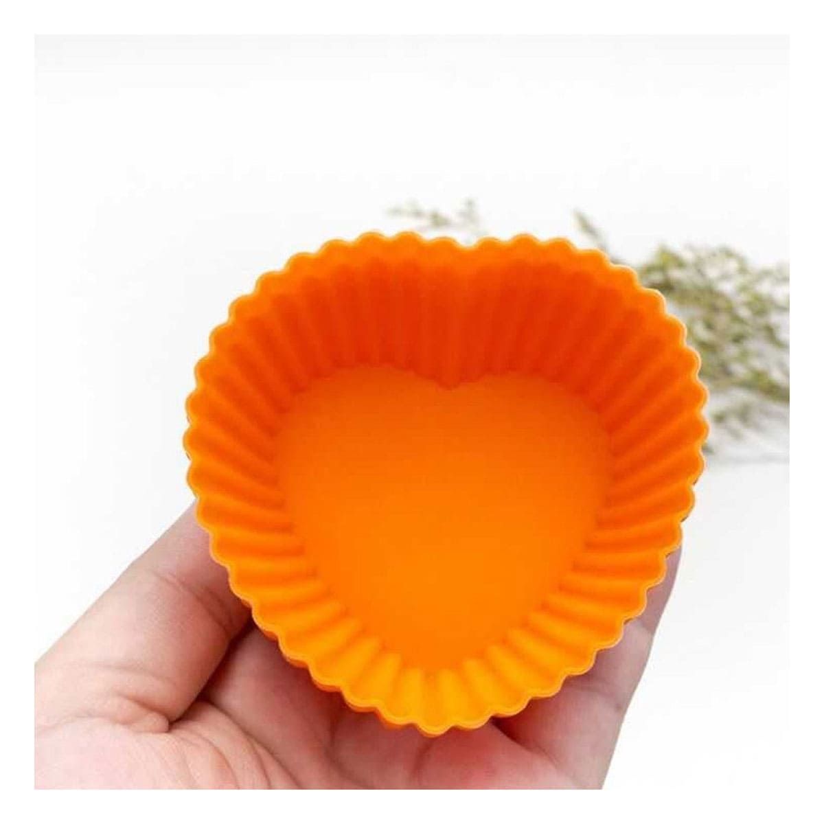 GENERICO - Pack2 Molde de Silicona con Forma de Corazon 7x32cm Naranja