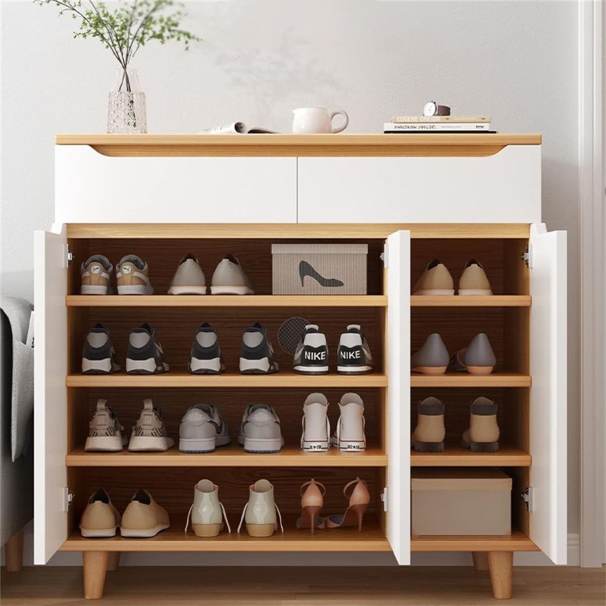 GENERICO - Zapatera Para 18 Pares Armado Teo Duna y Blanco Petrox Home