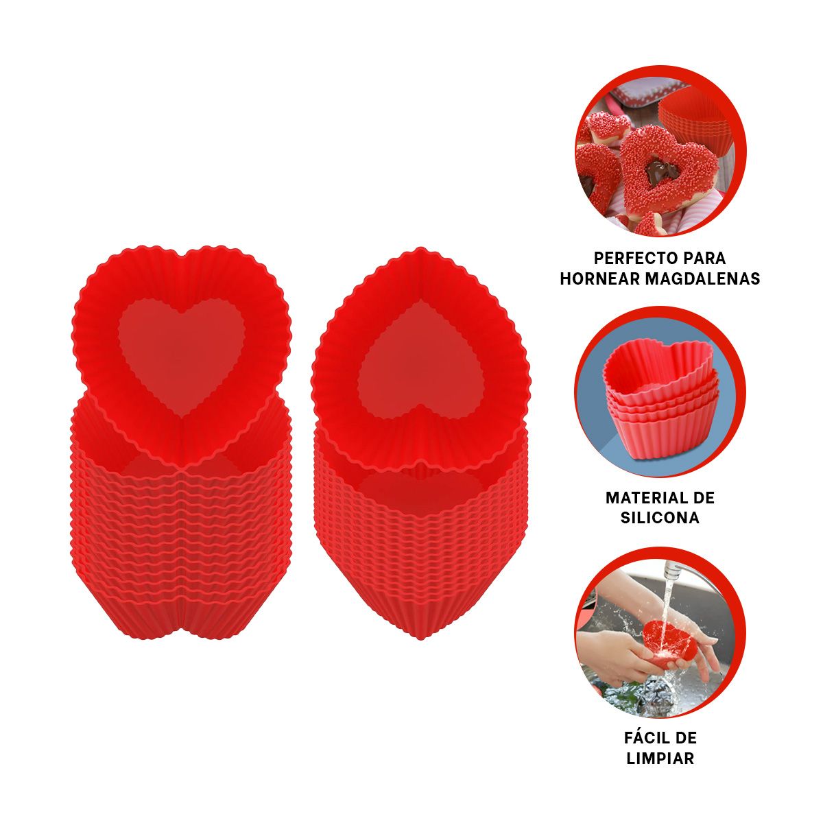 GENERICO - Pack2 Molde Moldeable para Postres Rojo Y+Regalo Stickers